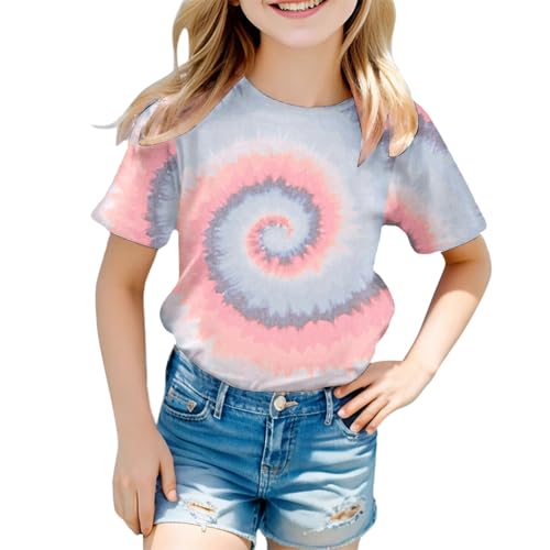 SUPTTING Kinder T-Shirt Tie-Dye Bunt Spiralmuster, Unisex Sommer Oberteil Kurzarm Rundhals Shirt Top, Lässiges Batik Freizeitshirt für Jungen Mädchen, Farbenfrohe Streetwear Weich SUPTTING Kinder T-Shirt Tie-Dye Bunt Spiralmuster, Unisex Sommer Oberteil Kurzarm Rundhals Shirt Top, Lässiges Batik Freizeitshirt für Jungen Mädchen, Farbenfrohe Streetwear Weich von SUPTTING