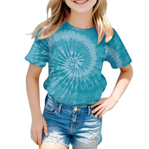 SUPTTING Kinder T-Shirt Tie-Dye Bunt Spiralmuster, Unisex Sommer Oberteil Kurzarm Rundhals Shirt Top, Lässiges Batik Freizeitshirt für Jungen Mädchen, Farbenfrohe Streetwear Weich SUPTTING Kinder T-Shirt Tie-Dye Bunt Spiralmuster, Unisex Sommer Oberteil Kurzarm Rundhals Shirt Top, Lässiges Batik Freizeitshirt für Jungen Mädchen, Farbenfrohe Streetwear Weich von SUPTTING