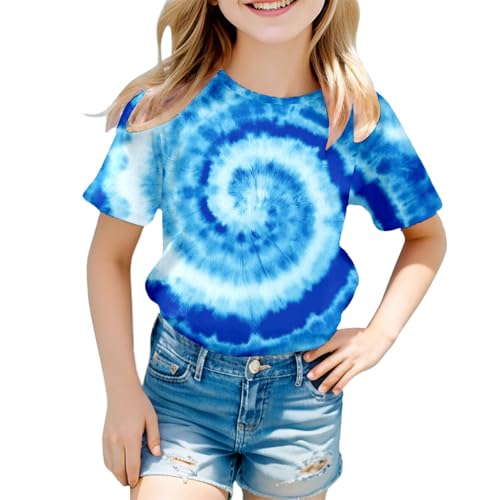 SUPTTING Kinder T-Shirt Tie-Dye Bunt Spiralmuster, Unisex Sommer Oberteil Kurzarm Rundhals Shirt Top, Lässiges Batik Freizeitshirt für Jungen Mädchen, Farbenfrohe Streetwear Weich SUPTTING Kinder T-Shirt Tie-Dye Bunt Spiralmuster, Unisex Sommer Oberteil Kurzarm Rundhals Shirt Top, Lässiges Batik Freizeitshirt für Jungen Mädchen, Farbenfrohe Streetwear Weich von SUPTTING