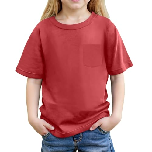 SUPTTING Kinder T-Shirt Unisex Kurzarm Rundhals mit Brusttasche Baumwolle Einfarbig Sommer Frühling Basic Shirt Jungen Mädchen Kindergarten Freizeit Alltag Weich Atmungsaktiv Kinderbekleidung SUPTTING Kinder T-Shirt Unisex Kurzarm Rundhals mit Brusttasche Baumwolle Einfarbig Sommer Frühling Basic Shirt Jungen Mädchen Kindergarten Freizeit Alltag Weich Atmungsaktiv Kinderbekleidung von SUPTTING