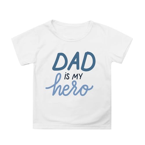 SUPTTING Kinder T-Shirt mit DAD is MY hero Aufdruck, Jungen Mädchen Kurzarm Shirt Oberteil Bluse, Tee Vatertag Geschenk, Tops für Kleinkind Schulkind Teenager Sohn Tochter Vatertag Weihnachten SUPTTING Kinder T-Shirt mit DAD is MY hero Aufdruck, Jungen Mädchen Kurzarm Shirt Oberteil Bluse, Tee Vatertag Geschenk, Tops für Kleinkind Schulkind Teenager Sohn Tochter Vatertag Weihnachten von SUPTTING
