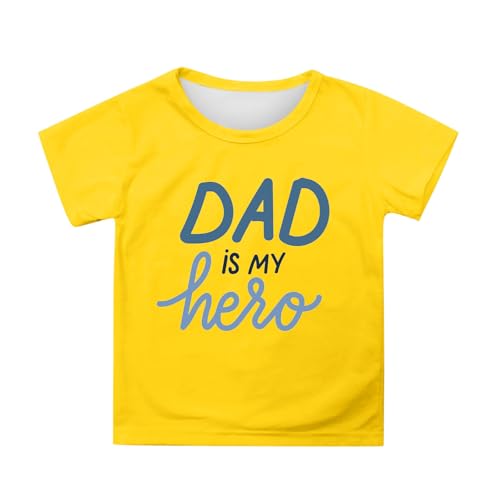 SUPTTING Kinder T-Shirt mit DAD is MY hero Aufdruck, Jungen Mädchen Kurzarm Shirt Oberteil Bluse, Tee Vatertag Geschenk, Tops für Kleinkind Schulkind Teenager Sohn Tochter Vatertag Weihnachten SUPTTING Kinder T-Shirt mit DAD is MY hero Aufdruck, Jungen Mädchen Kurzarm Shirt Oberteil Bluse, Tee Vatertag Geschenk, Tops für Kleinkind Schulkind Teenager Sohn Tochter Vatertag Weihnachten von SUPTTING