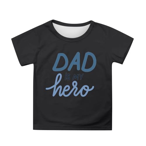 SUPTTING Kinder T-Shirt mit DAD is MY hero Aufdruck, Jungen Mädchen Kurzarm Shirt Oberteil Bluse, Tee Vatertag Geschenk, Tops für Kleinkind Schulkind Teenager Sohn Tochter Vatertag Weihnachten SUPTTING Kinder T-Shirt mit DAD is MY hero Aufdruck, Jungen Mädchen Kurzarm Shirt Oberteil Bluse, Tee Vatertag Geschenk, Tops für Kleinkind Schulkind Teenager Sohn Tochter Vatertag Weihnachten von SUPTTING