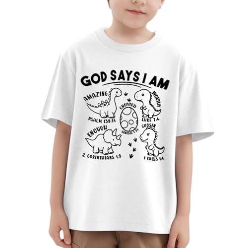 SUPTTING Kinder T-Shirt mit Dinosaurier Motiv Rundhals Kurzarm Shirt Baumwolle Oberteil Jungen Mädchen Sommer Top Cartoon Druck Freizeitshirt Kinderkleidung Alltags Tshirt Bequemes Kindershirt SUPTTING Kinder T-Shirt mit Dinosaurier Motiv Rundhals Kurzarm Shirt Baumwolle Oberteil Jungen Mädchen Sommer Top Cartoon Druck Freizeitshirt Kinderkleidung Alltags Tshirt Bequemes Kindershirt von SUPTTING