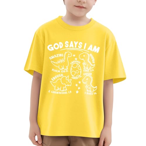 SUPTTING Kinder T-Shirt mit Dinosaurier Motiv Rundhals Kurzarm Shirt Baumwolle Oberteil Jungen Mädchen Sommer Top Cartoon Druck Freizeitshirt Kinderkleidung Alltags Tshirt Bequemes Kindershirt SUPTTING Kinder T-Shirt mit Dinosaurier Motiv Rundhals Kurzarm Shirt Baumwolle Oberteil Jungen Mädchen Sommer Top Cartoon Druck Freizeitshirt Kinderkleidung Alltags Tshirt Bequemes Kindershirt von SUPTTING