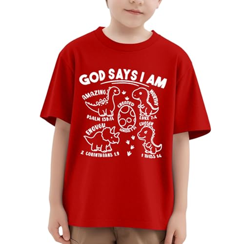 SUPTTING Kinder T-Shirt mit Dinosaurier Motiv Rundhals Kurzarm Shirt Baumwolle Oberteil Jungen Mädchen Sommer Top Cartoon Druck Freizeitshirt Kinderkleidung Alltags Tshirt Bequemes Kindershirt SUPTTING Kinder T-Shirt mit Dinosaurier Motiv Rundhals Kurzarm Shirt Baumwolle Oberteil Jungen Mädchen Sommer Top Cartoon Druck Freizeitshirt Kinderkleidung Alltags Tshirt Bequemes Kindershirt von SUPTTING
