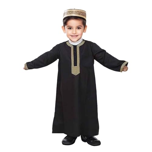 SUPTTING Ramadan Authentisch Elegant Herren Kaftan Traditionell Islamisch, Djellaba Langarm Bodenlang Thobe Goldene Stickerei Stehkragen Traditionelles Gewand Arabisches Hemd SUPTTING Ramadan Authentisch Elegant Herren Kaftan Traditionell Islamisch, Djellaba Langarm Bodenlang Thobe Goldene Stickerei Stehkragen Traditionelles Gewand Arabisches Hemd von SUPTTING
