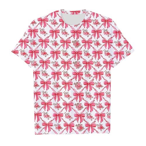 SUPTTING Verspielt Feminin Damen T-Shirt Lässig Romantisch, Grafik Shirt Schulterfrei Kurzarm Sommer Oberteil Flamingo-Druck Rüschen Schulterfreies Freizeitshirt für Sommerfest Urlaub von SUPTTING