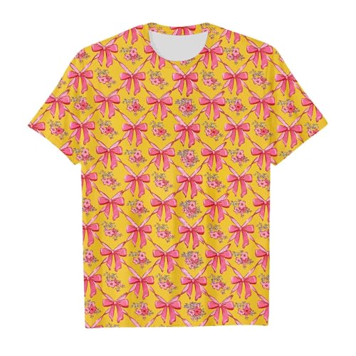 SUPTTING Verspielt Feminin Damen T-Shirt Lässig Romantisch, Grafik Shirt Schulterfrei Kurzarm Sommer Oberteil Flamingo-Druck Rüschen Schulterfreies Freizeitshirt für Sommerfest Urlaub von SUPTTING