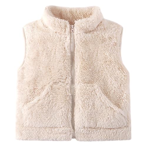 SUPTTING Winter Unisex Fellweste Warm Kuschelig, Plüschweste mit Reißverschluss, Teddy-Weste Elegant Lässig, Ärmellose Jacke mit Kunstfell für Weihnachtsmarkt von SUPTTING