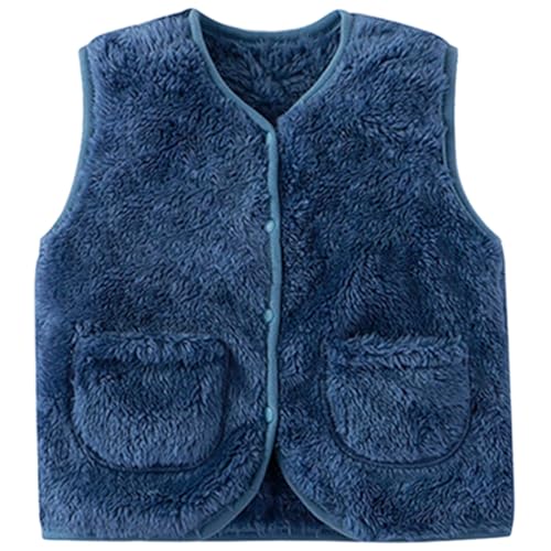 SUPTTING Winter Unisex Fellweste Warm Kuschelig Teddy-Weste Offene Vorderseite Aufgesetzte Taschen Plüschweste Lässig Boho-Chic Ärmellose Jacke Sherpa-Fleece Gefüttert für Hüttenurlaub von SUPTTING
