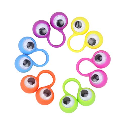 100 Stücke Eye fingerpuppe pädagogisches fingerspielzeug große Augen fingerring parteibevorzugung Spielzeug für Kinder (Gelegentliche Farbe) von Supvox
