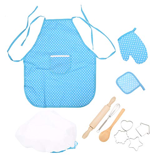 11pcs Cake Baking Rollenspiel Set für, Küchenkostüm Tun Spielen Sie Küchenkit, Entwickeln Sie Lernfähigkeiten (Blaues 11-teiliges Set) von SUPYINI