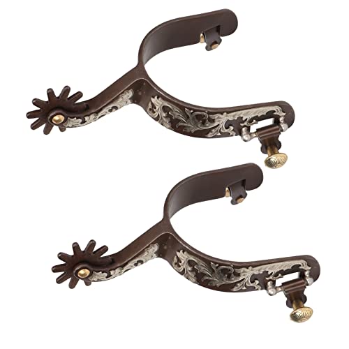 2 Stück Vintage Bronze Cowboy Sporen aus Kohlenstoffstahl mit drehbarer Ausrüstung für Pferde von SUPYINI