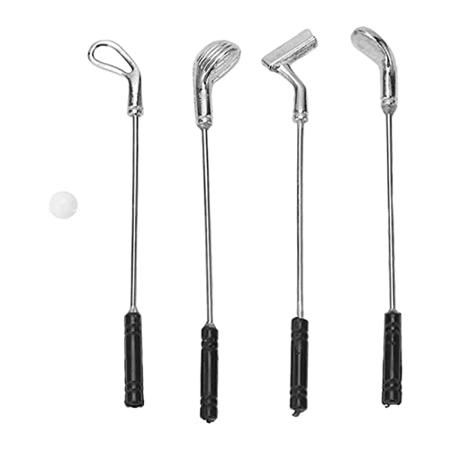 5pcs Dollhouse Golfing Club, Premium -Plastik -Legierungs -Mini -Clubs, Miniatursportspielzeug mit Guter Verarbeitung, Farbenfrohe Minigolfbälle für Dollhouse DIY von SUPYINI