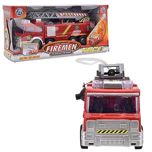 Elektrisches Feuerwehr Auto Spielzeug mit Musik, Licht, Ausziehbare Feuerleiter, 360 ° Rotation für Universal, Ideales über 3 Jahre Alt von SUPYINI