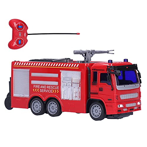 Funkloses Fernbedienungsfahrzeug Feuerwehrauto mit Lichtern und Musik, Fernbedienungsfahrzeug für, ab 6 Jahren, Automodell mit Bildungsleistungen (Fernbedienungs -Feuerwehr von SUPYINI