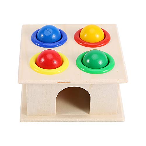 Gehirnspiel, Hölzerne Ball Hammer Box Frühes Lernen Spielzeug Zur Verbesserung von Intelligenz, Farberkennung, Beziehung, Geeignet für Kindergarten, Zuhause, Hergestellt aus Holz von SUPYINI