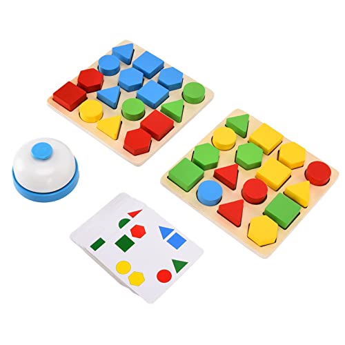 Geometrisches Puzzlespielzeug Bildung Interaktives Gehirnteaser Kognitive Spielzeug mit Mehreren Formen und Farben für Im Vorschulkinder Buchenmaterial von SUPYINI