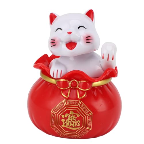 Glückliche Katze mit Solarenergie, Erkennung von Lichtenergie, Glückskatze, Erkennung von Sonnenlichtenergie durch Segen (kleines rotes Auge) von SUPYINI