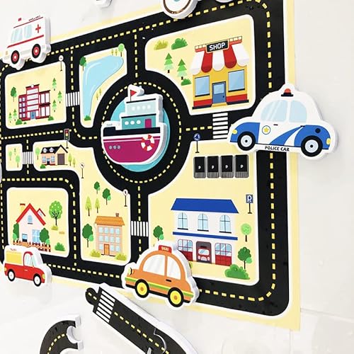 Lebendige Eva Badespielzeug Badezimmer Puzzlespielzeug für mit Süßem Design, DIY Foam Bildungsbadetier für und Mädchen (Autospur) von SUPYINI