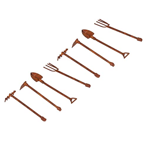 Mini Rusty Metal Toy Dollhouse Gardening -Werkzeuge für Miniaturlandschaft und DIY -Szenendekor, Miniaturanbieter -Werkzeuge Spielzeug (4 Werkzeuge) von SUPYINI