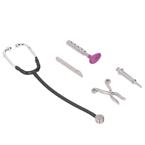 Mini-Stethoskop-Set für Puppenhäuser, Simulationsarzt-Zubehör für die Puppenhaussammlung Im Maßstab 1:12, Geeignet für Puppenhausszenen, Miniatur-Arzt-Set für Puppenhäuser mit von SUPYINI