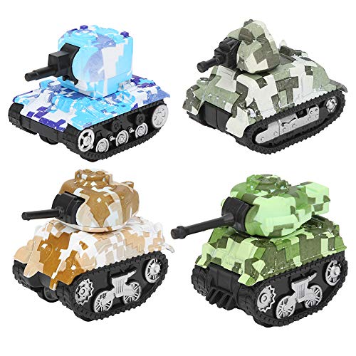 SUPYINI Alloy Tankmodell Spielzeug Zurückziehen, Hochsimuliert, Kind, mit Pull -Back -Funktion für Faszinierende Unterhaltung, Einschließlich 4PCS -Leichtmetall -Tankmodellspielzeug von SUPYINI