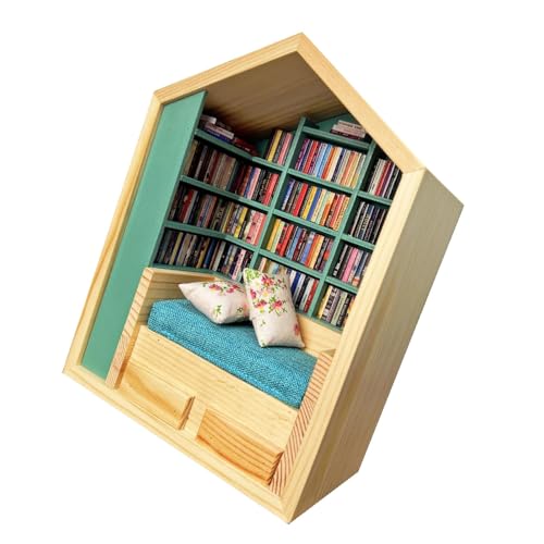 SUPYINI Angstschüttler, Künstlerisches Holzbuchhandel, Handgefertigtes Puppenhaus, Raumdekor für Wohnraum von SUPYINI