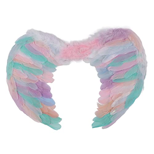SUPYINI Buntes Flügel Künstliche Federflügel Wings Leicht Halloween Kostümzubehör mit Elastischen Trägern für Mädchenparty -Foto -Requisiten (Groß) von SUPYINI
