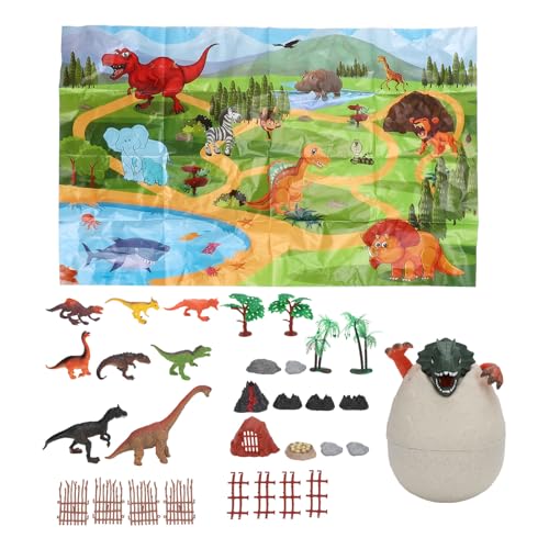SUPYINI Dinosaurierspielzeug Plastikdinosaurierfiguren mit Aktivität Spiele Matte Dinosaurier Eierlagerbox für Mädchen Party Gefälligkeiten Vorräte Vorräte von SUPYINI