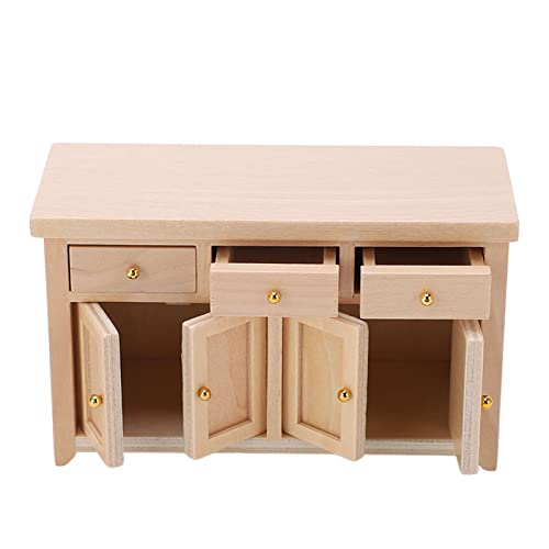 SUPYINI Dollhouse Mini Möbel, Winzige Puppenhausmöbel 1:12 Puppenhausdekor, für Doll House Dekor mit Wunderbarer Verarbeitung (Holzfarbe) von SUPYINI