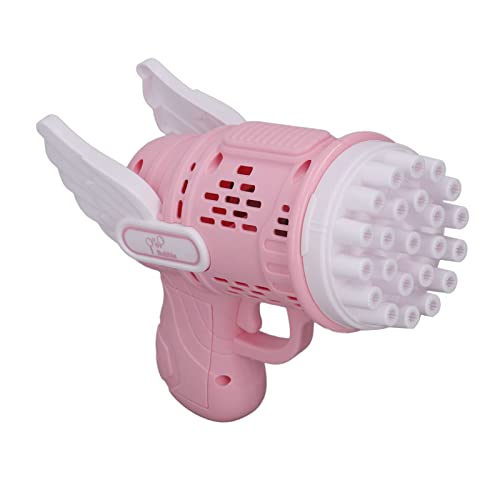 SUPYINI Elektrisches Seifenblasenmaschinenspielzeug für, 23 Löcher, Automatisches Seifenblasenherstellungsspielzeug mit Seifenblasenlösung (Rosa) von SUPYINI