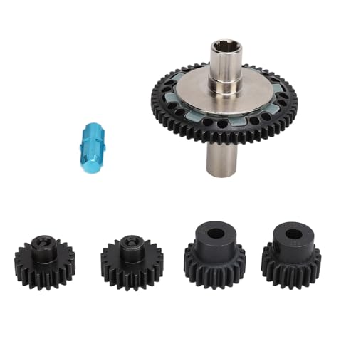 SUPYINI Gleitgetriebe aus gehärtetem Stahl 57T 0,8 Mod mit RC Motorgetriebe 20T 21T und Ausgangswelle für RC Autos 1/10 1/8 4S (hellblau) von SUPYINI