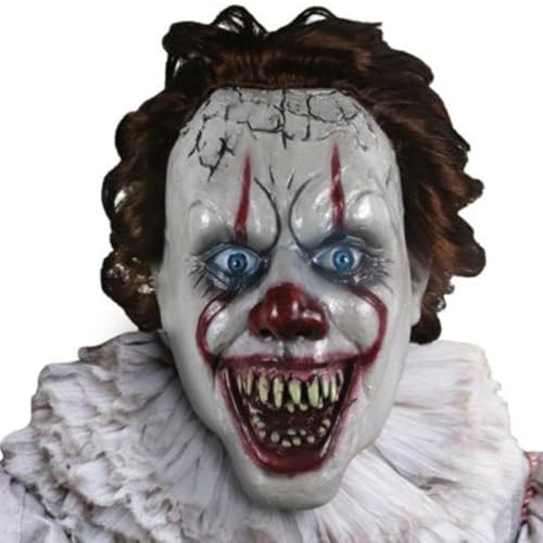 SUPYINI Halloween Horror Overhead Clown Maske mit 3D -Zähnen, Rote Nase und Realistischen Augen für Rollenspiele, Partys, Abschluss, Ostern, Weihnachten, Maskerade (Bunt) von SUPYINI