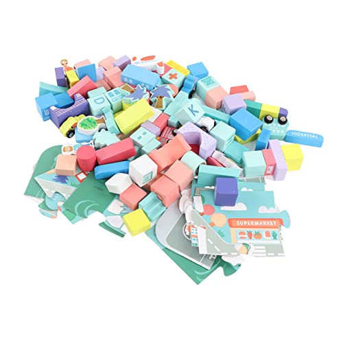 SUPYINI Hölzerne Bausteine Set City Construction Puzzle Vorschule Lernzahlenbriefgebäude Spielzeug für SUPYINI Hölzerne Bausteine Set City Construction Puzzle Vorschule Lernzahlenbriefgebäude Spielzeug für von SUPYINI