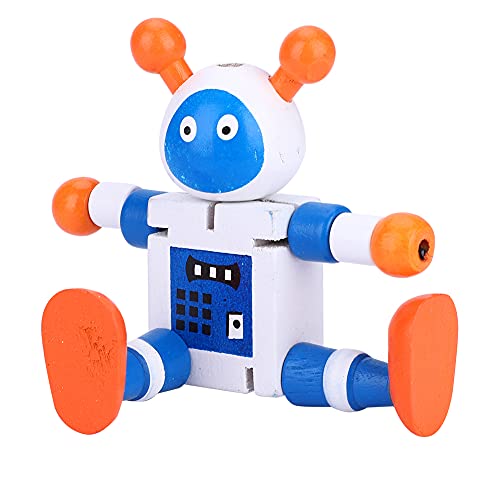 SUPYINI Holz Roboterspielzeug Flexibler Standroboterspielzeug für Mädchen Gehirnentwicklung Lernen & Bildungsholz Roboter (Weiß) von SUPYINI