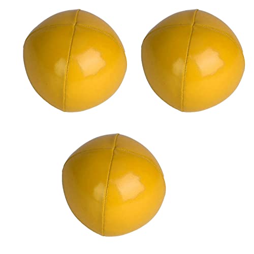 SUPYINI Jonglierkugel Set, 3 PCs PU -Leder -Clownbällchen für Anfänger und Profis, für Bewegung, Requisiten und Lustige Spielzeuge (Gelb) von SUPYINI