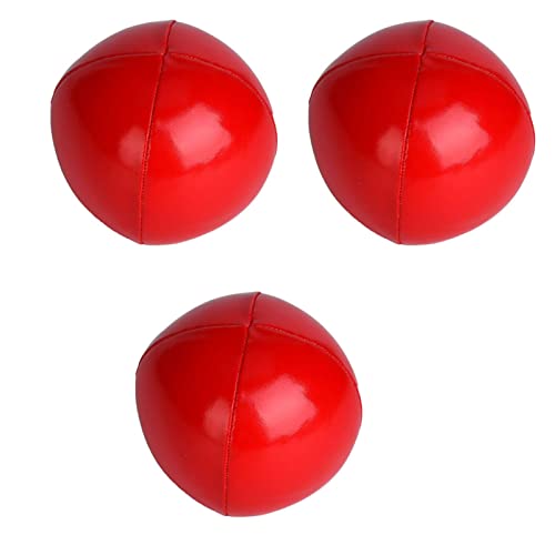 SUPYINI Jonglierkugel Set, 3 PCs PU -Leder -Clownbällchen für Anfänger und Profis, für Bewegung, Requisiten und Lustige Spielzeuge (Rot) von SUPYINI