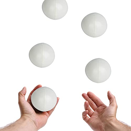 SUPYINI Jonglierkugel Set, 3 PCs PU -Leder -Clownbällchen für Anfänger und Profis, für Bewegung, Requisiten und Lustige Spielzeuge (Weiß) von SUPYINI