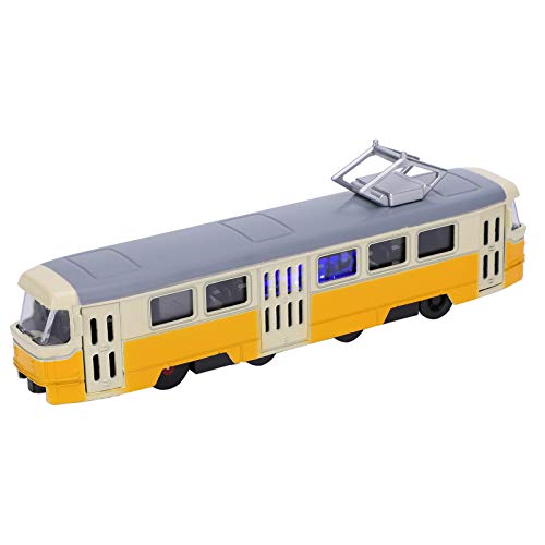 SUPYINI Kinderautospielzeug, Pull -Auto -Spielzeug, Legierungsmodell mit Licht und Klang, Wundervolle Boxverpackung, Geeignet für Sammlungen, Geschenke (Klassische Straßenbahn Gelb) von SUPYINI