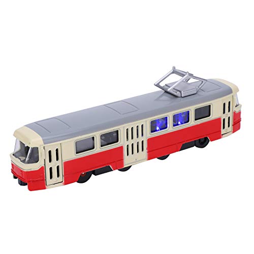 SUPYINI Kinderautospielzeug, Pull -Auto -Spielzeug, Legierungsmodell mit Licht und Klang, Wundervolle Boxverpackung, Geeignet für Sammlungen, Geschenke (Klassische Straßenbahn rot) von SUPYINI