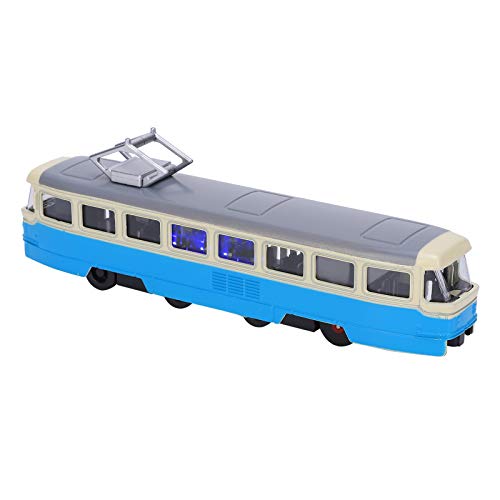 SUPYINI Kinderautospielzeug, Pull -Auto -Spielzeug, Legierungsmodell mit Licht und Klang, Wundervolle Boxverpackung, Geeignet für Sammlungen, Geschenke (Klassische Straßenbahnblau) von SUPYINI