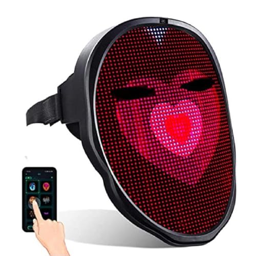SUPYINI LED Maske mit Gestenerkennung, Halloween Beleuchtete Maske mit APP-steuerbar 46x58 30 Bilder 40 Animationen programmierbar für Kostüm Cosplay Party SUPYINI LED Maske mit Gestenerkennung, Halloween Beleuchtete Maske mit APP-steuerbar 46x58 30 Bilder 40 Animationen programmierbar für Kostüm Cosplay Party von SUPYINI