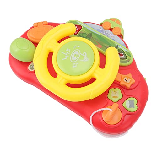 SUPYINI Lenkspielzeug für Babys zum Drehen und Lernen des Fahrers, interaktives Lernspielzeug, Lenkradsimulationsspielzeug, Rotationsmusik-Sound, Lern-Fahrradspielzeug (rot) von SUPYINI