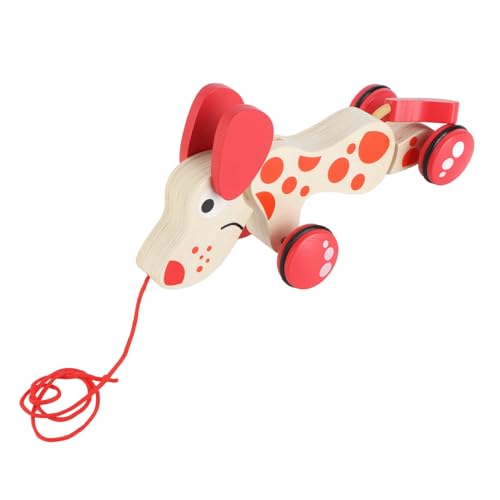 SUPYINI Nachzieh-Laufspielzeug, Tolles, Hohe Haltbarkeit, Einfach zu Verwenden, Puzzle-Walk-Along-Ziehhund aus Holz Zum Spazierengehen für Kleinkinder (Typ 1) von SUPYINI