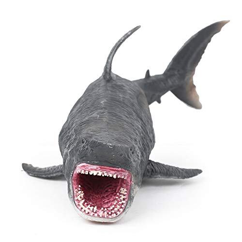 SUPYINI Ocean Sea Animal Model Spielzeug Hochsimuliert PVC Material , Lebendige Haut Haare mit Heller Farbe für Spielen, Meeresleben, Bildung (Schwarzer Megatooth -Hai) von SUPYINI