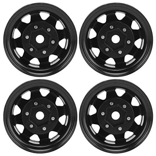 SUPYINI RC-Radnaben, 4 Stück 1,55 Zoll RC-Radfelgennabe Universal-RC-Radnaben für Axial AX90069 Caterpillars (Schwarz) von SUPYINI
