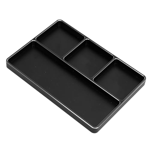 SUPYINI RC Reparatur-Schraube aus Aluminiumlegierung mit 4 Gittern mit Magnetpad für Autos und Flugzeuge RC 1/10 1/8, Reparaturwerkzeug, Plattenpalette für RC-Modelle (schwarz) von SUPYINI