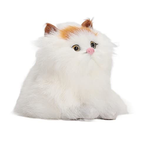 SUPYINI Simulierte Plüschkatze Weich mit Schönem Ausdruck, Lebensechter Süßes Katzenpuppenspielzeug Zum Geburtstag, Eröffnet Eyes Cats Doll, Entzückendes Tiermodell für die von SUPYINI